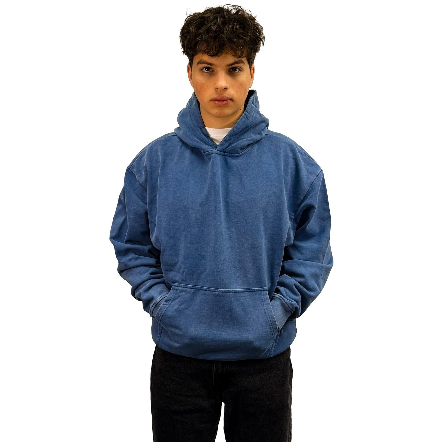 Blue Heavy Faded Hoodie - AGAPE