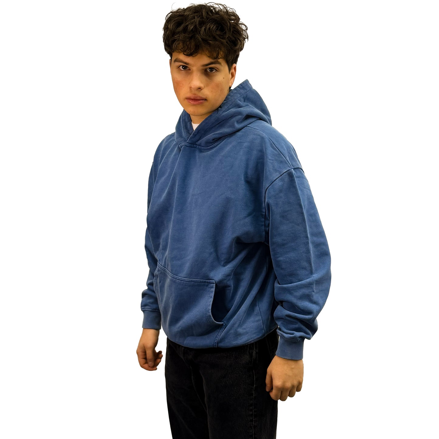 Blue Heavy Faded Hoodie - AGAPE